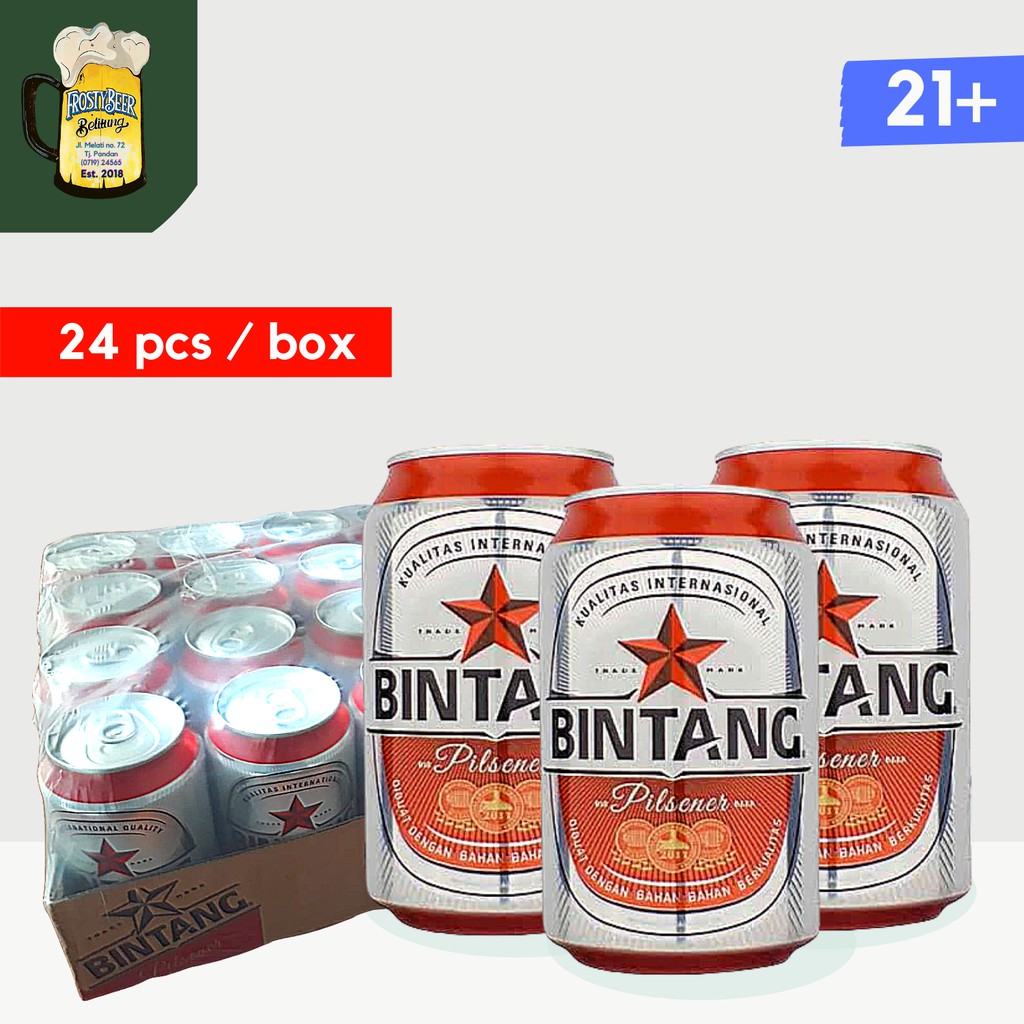 Jual Bintang Beer 320 ml Can - Bir Bintang Kaleng kecil isi 24 per box