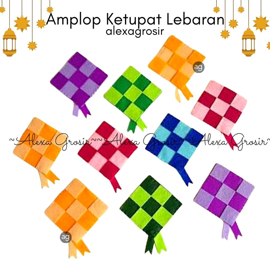 20PCS ANGPAO ANGPAU AMPLOP LEBARAN IDUL FITRI IMLEK KETUPAT BUAH PERSEGI ANGPAO MURAH- alexa