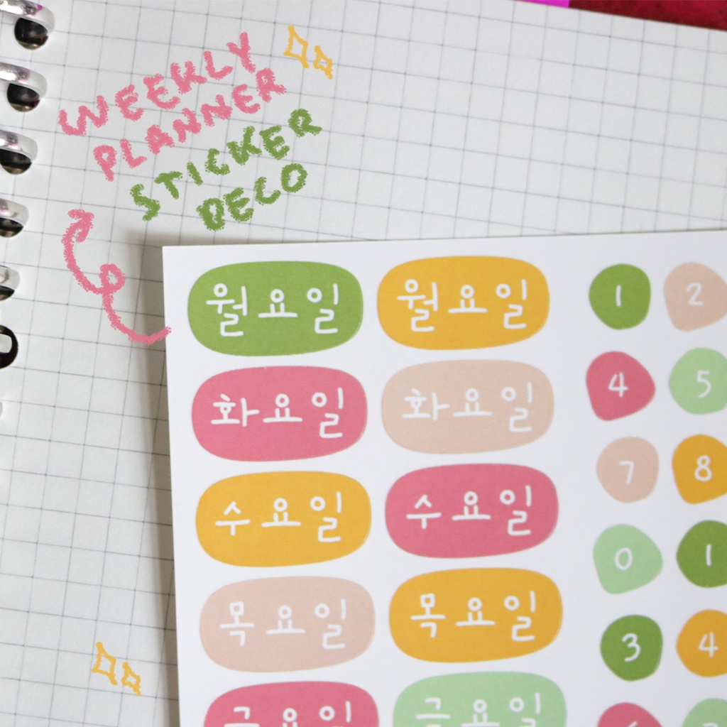 

STICKER DECO NUMBER AND KOREAN DAYS