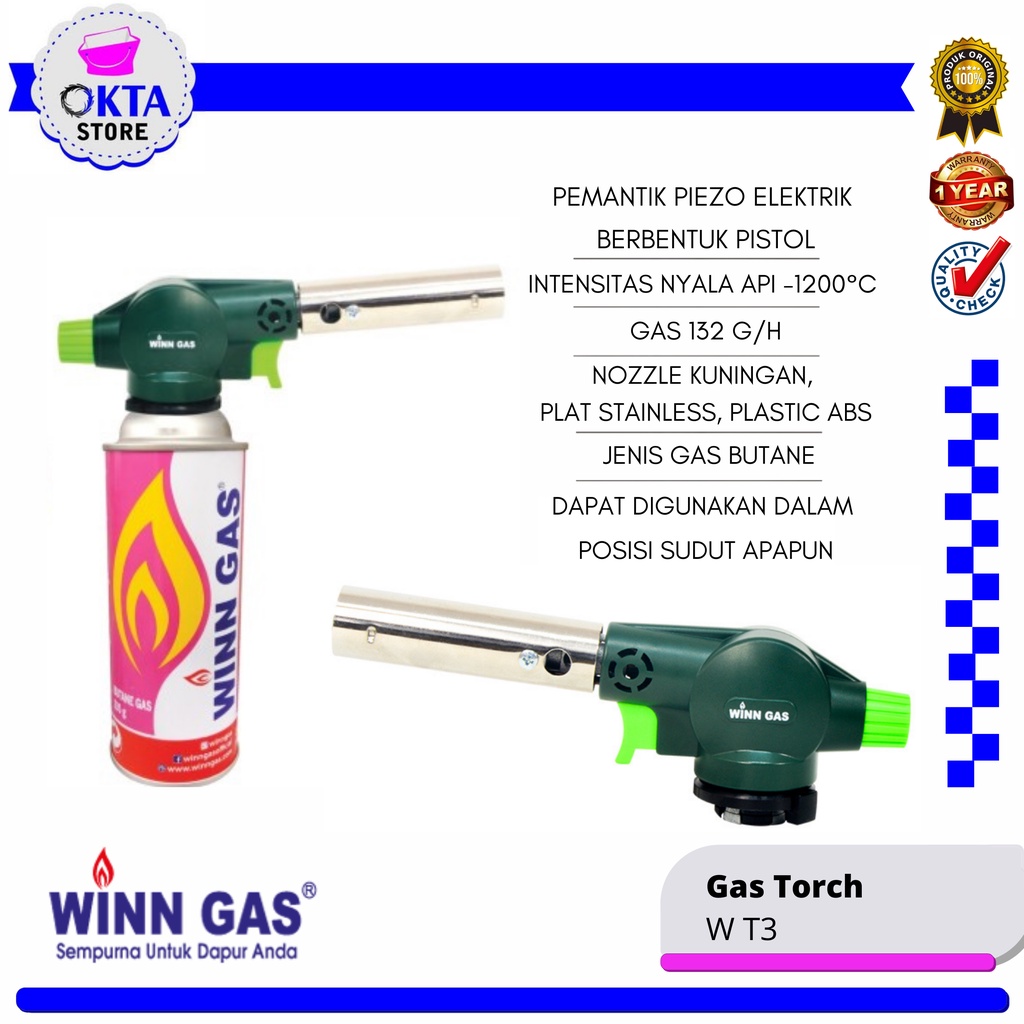 Winn Gas Gas Torch Multifungsi Torch Keju Mozarella Daging Asap W MS-T3