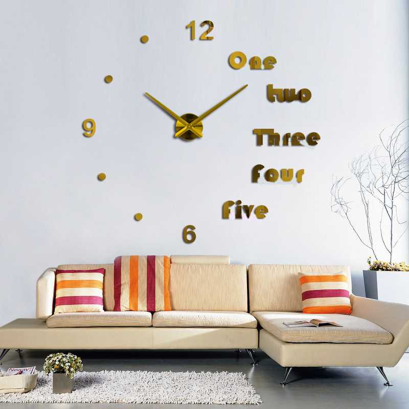 Jam Dinding Besar DIY Giant Wall Clock Aryclic Underline Angka DIY-201