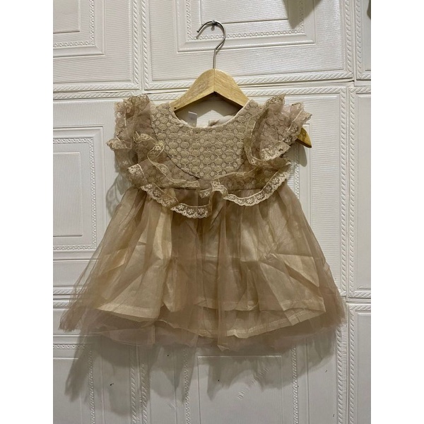 Dress Anak Perempuan Brukat Lengan Pendek. Dres Anak Bayi Import. Dress Bayi. Dress Baby. Gaun Anak 