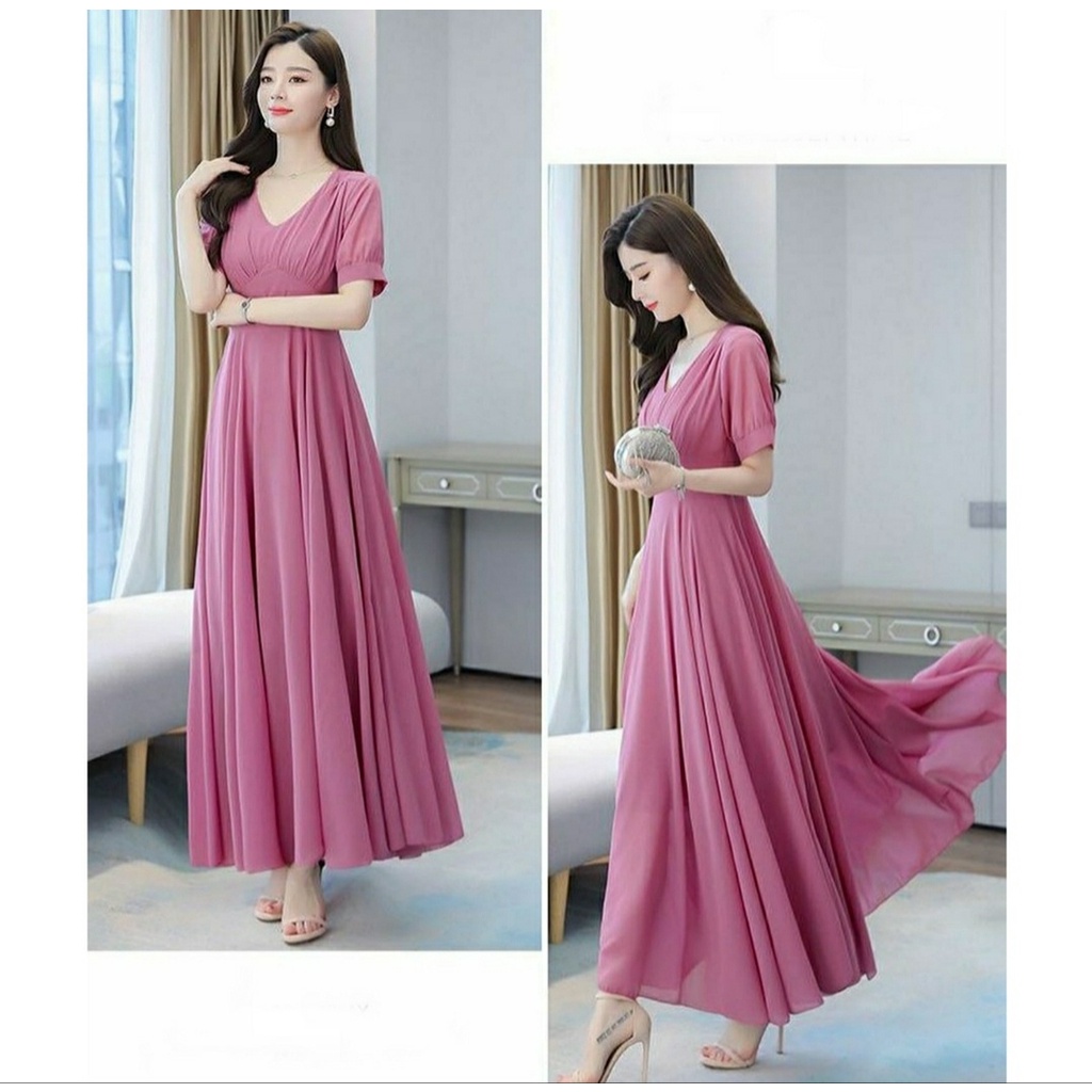 *[MCFK] Longdress Sandra / Longdress Wanita / Dress Wanita Terbaru Panjang / Dress Panjang Wanita Terbaru