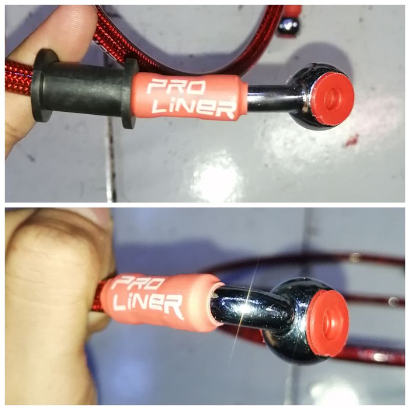 Selang kabel rem depan racing 130cm merah pro liner