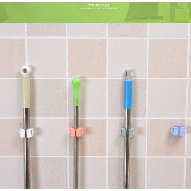 Gantungan sapu pel - Rak Gantung Serbaguna - 
Holder Sapu Pel Gantungan Dinding Sapu Pel
