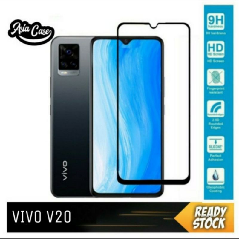 Vivo V20/V20 SE New Tempered Glass Full Layar Anti Gores Kaca