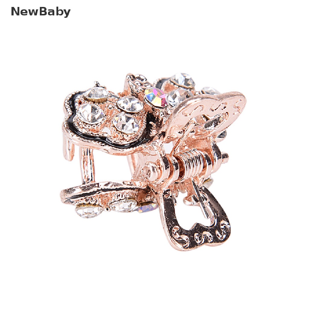 NewBaby Lovely Mini Crystal Rhinestone Plastic Butterfly Hair Claw Jaw Clip Clamp Pin  ID