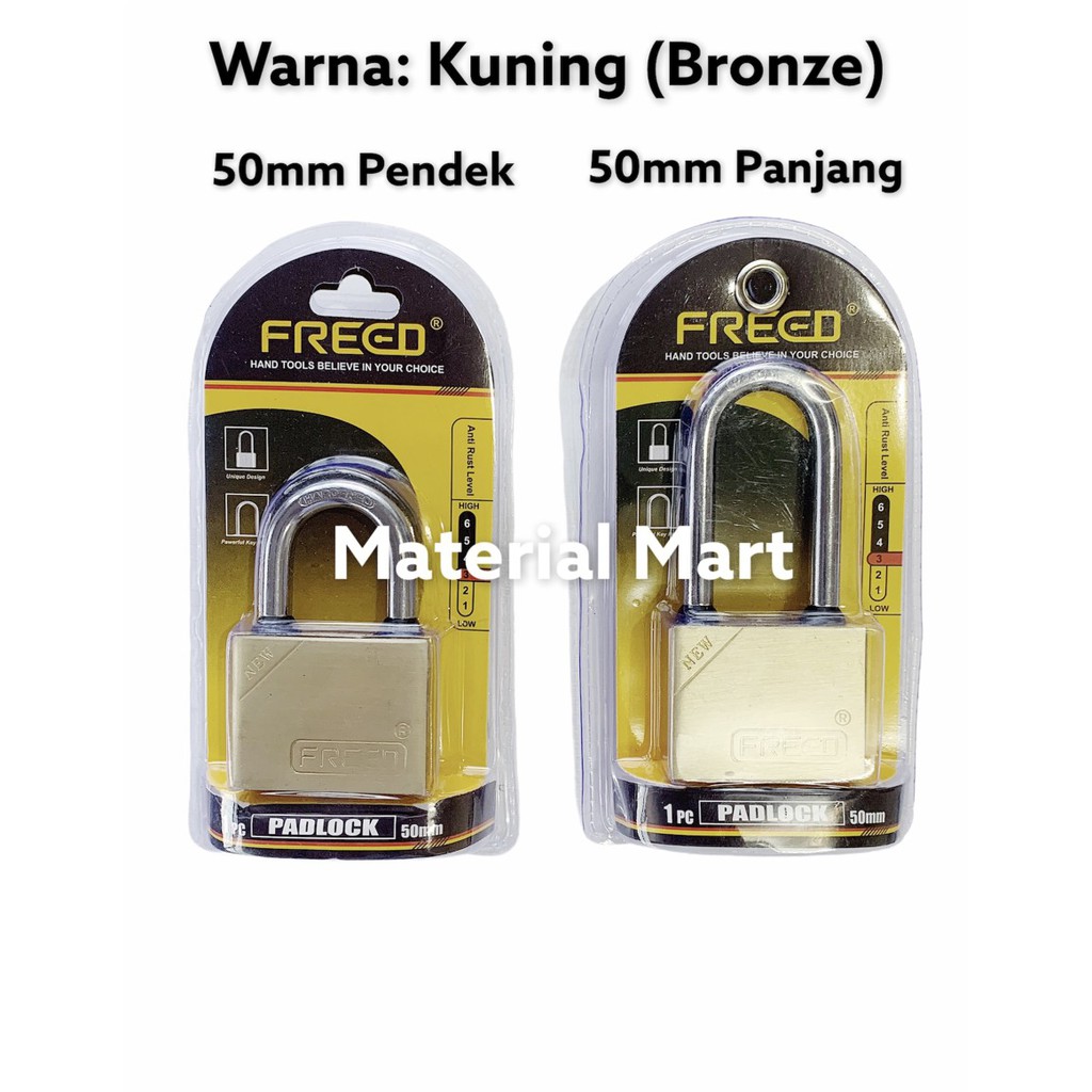 Gembok 50mm Pendek | Gembok Pintu Rumah Pagar 50 mm Panjang Besi | Material Mart