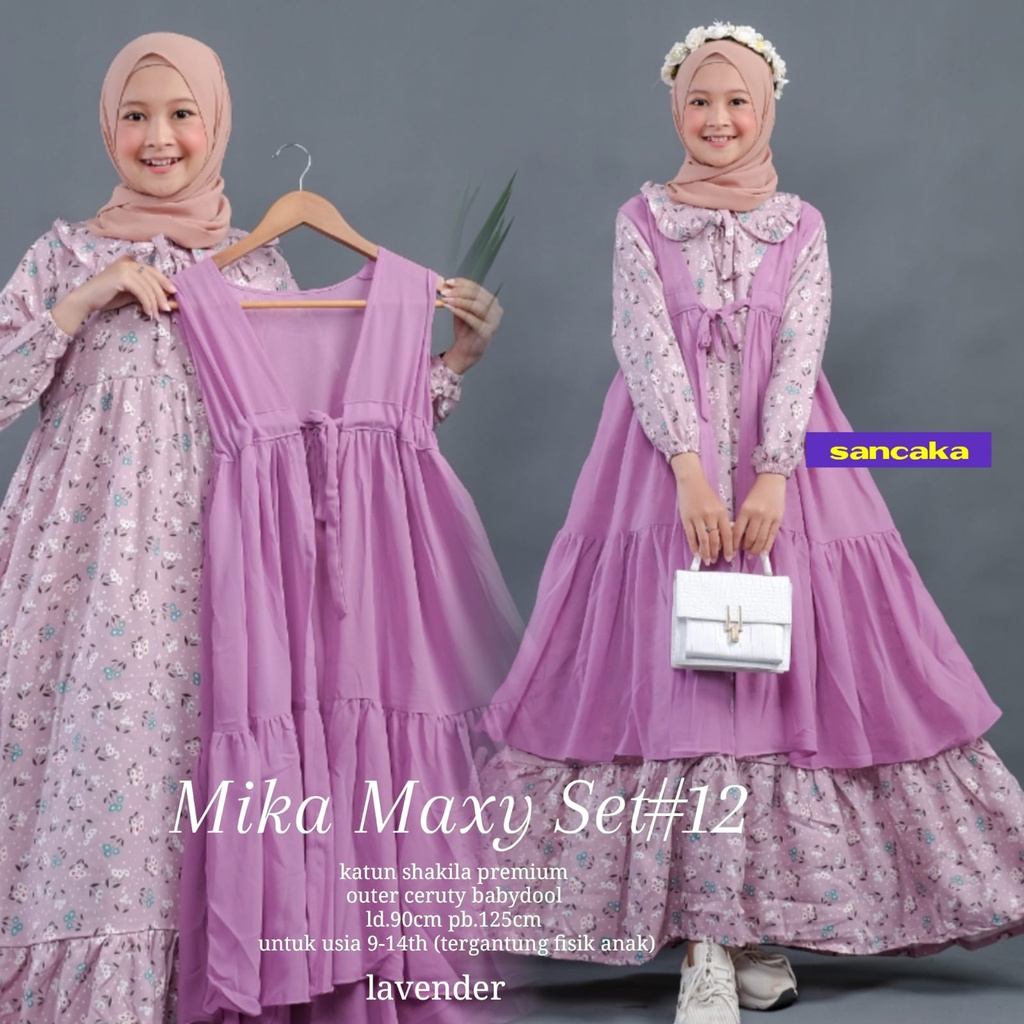 MIKA MAXY SET #12 PAKAIAN SETELAN MUSLIM ANAK REMAJA BY SANCAKA BAHAN SHAKILA