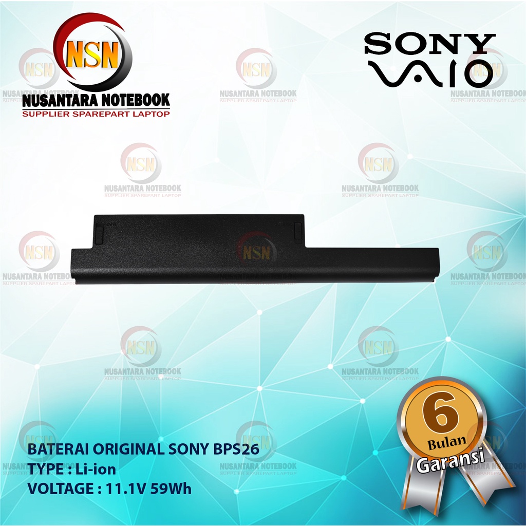 Baterai Original Sony VGP-BPS26 VGP-BPS26A VGP-BPL26 Black Original