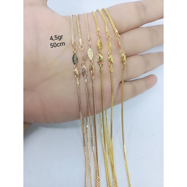 KALUNG PERAK ASLI LAPIS EMAS 925/KALUNG ITALI SANTA+LIONTIN BULAT MATA PUTIH/KALUNG ASLI SILVER/KALUNG FASHION WANITA