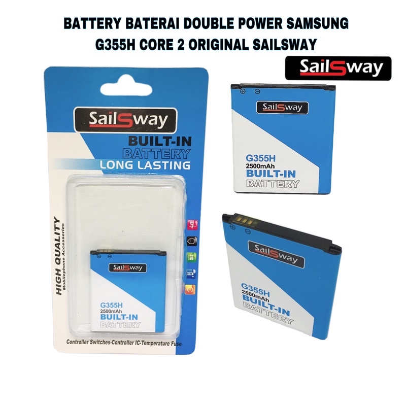 BATTERY BATERAI DOUBLE POWER SAMSUNG G355H CORE 2 ORIGINAL SAILSWAY