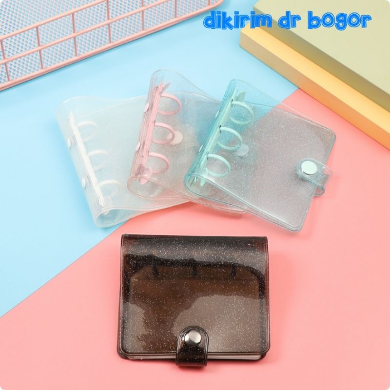 

Binder Mini 3 ring Glitter Warna /mini loose leaf/notebook mini portable