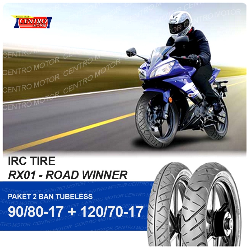 IRC ROAD WINNER RX-01 90/80-17 + 120/70-17 PAKET BAN TUBELESS NEW VIXION
