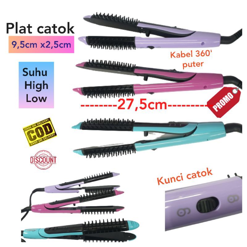 LADYSTAR | Catokan Sisir BLOW | LS078 |  2 in 1 Curly Kriting Murah