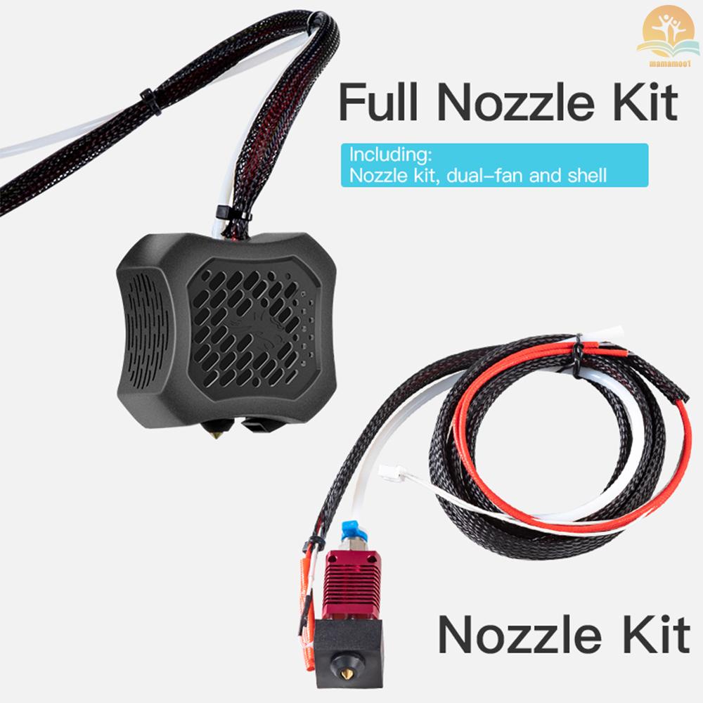 Original Creality Assembled Full Extruder Hotend Kit Double Cooling Fan with 0.4mm Nozzle Aluminum Heating Block 100K Ohm Thermistor 24V Compatible with Creality Ender-3 V2 3D Printer