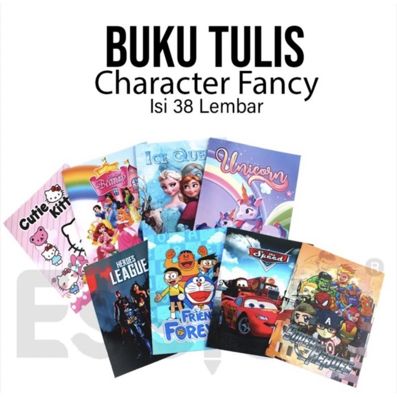 

BUKU TULIS FANCY SP BERGARIS KWARTO 38lbr | BUKU TULIS FANCY KARAKTER BOY GIRL ECER