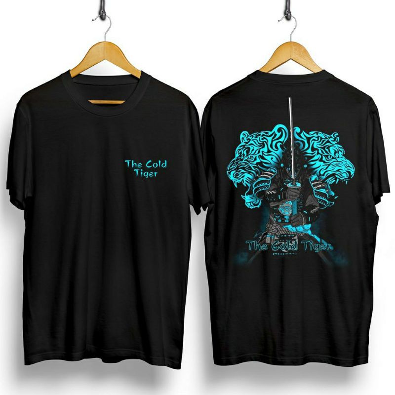 Fourfashion Kaos Pria Kaos Distro THE COLD TIGER Black CN806