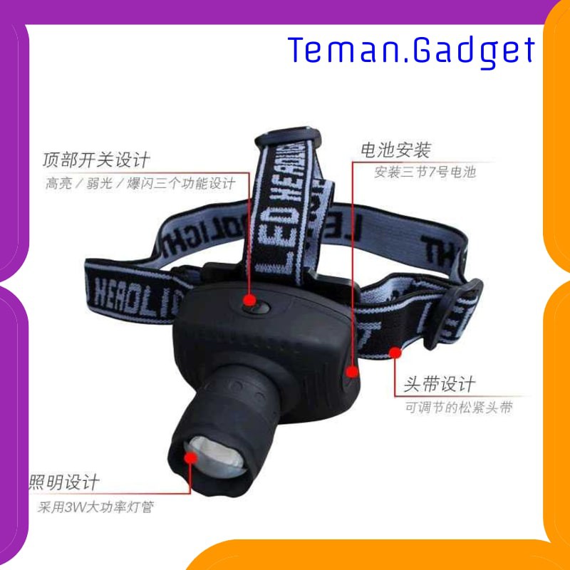 TG-IE116 ASB Senter Kepala Headlamp Flashlight 3W - TK17