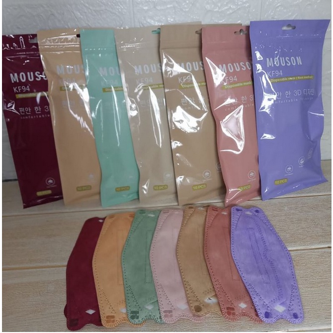 Masker KF94 Mouson/ Careion/ Lainnya Embos 10pcs dan merk lainnya isi 10pcs