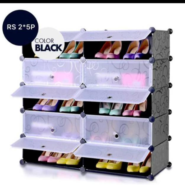 Rak sepatu plastik 10 susun