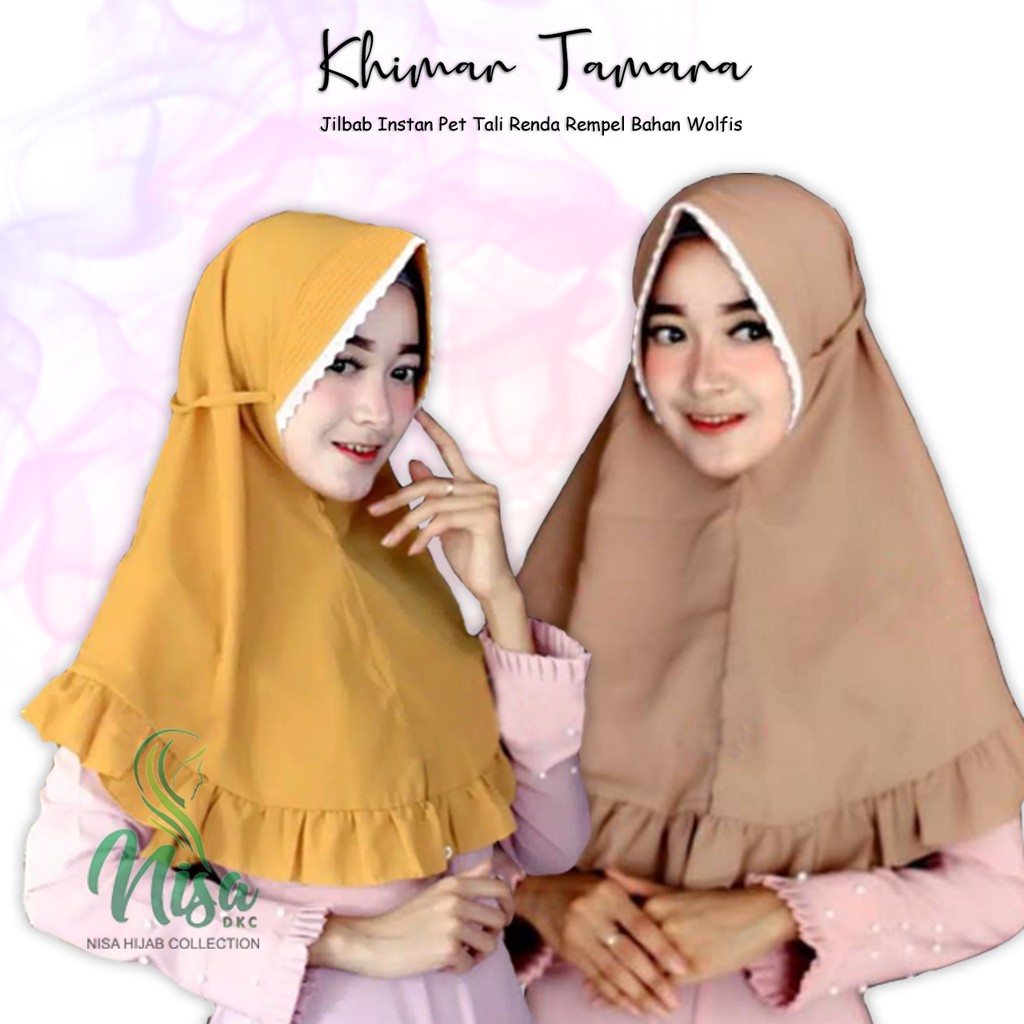 Khimar Tamara Jilbab Wolfis Hijab Instant Tali Renda Rempel Bergo Wolvis Minipet Dailyhijab Terbaru