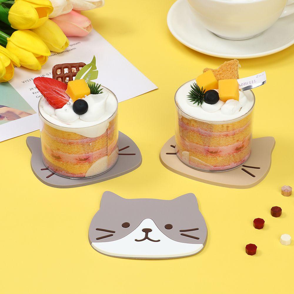 Top Silicone Cup Mat Holder Untuk Aksesoris Dapur Rumah Kartun Coaster Mug Holder Non-slip Heat Resisten Cup Mat Pad