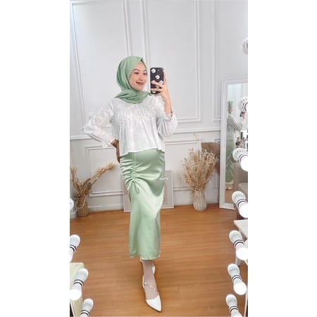 BEFAST - ZEC OOTD Wanita Rok HIYA / Rok Serut / Rok Wanita / Bawahan Rok Kekinian / Rok Kondangan Kekinian / OOTD Wanita Remaja / Rok Terlaris