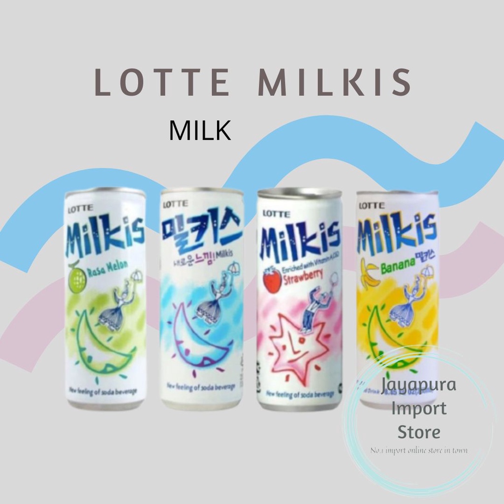 

LOTTE CHILSUNG MILKIS 250 ML / MILKIS BANANA / MILKIS MELON / MILKIS SODA / MILKIS STRAWBERRY / KOREAN DRINK (BPOM)