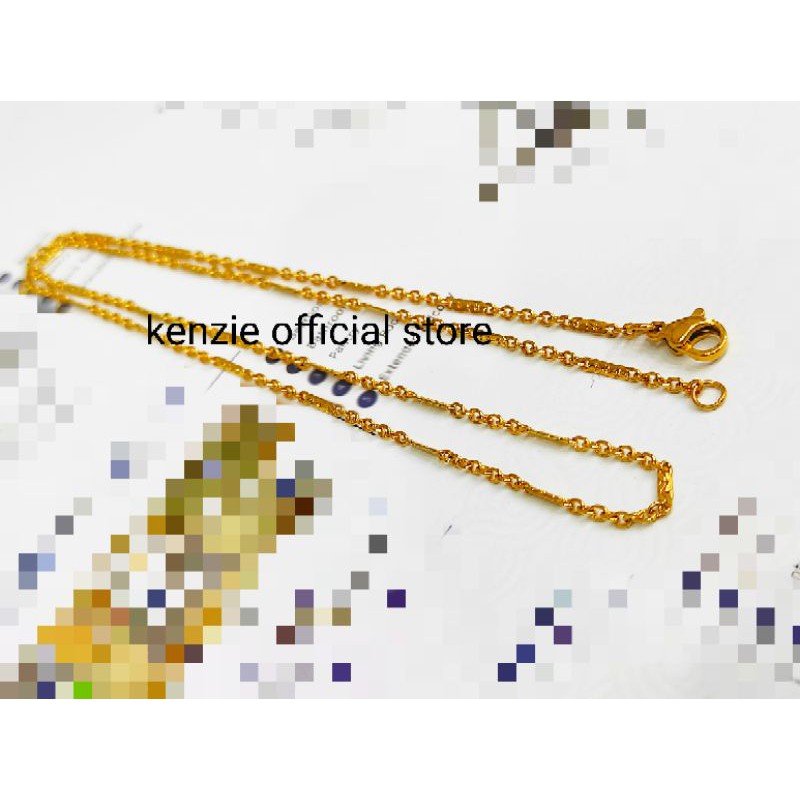 Kalung titanium anti karat untuk pria dan wanita model nuri variasi pipih panjang 50cm