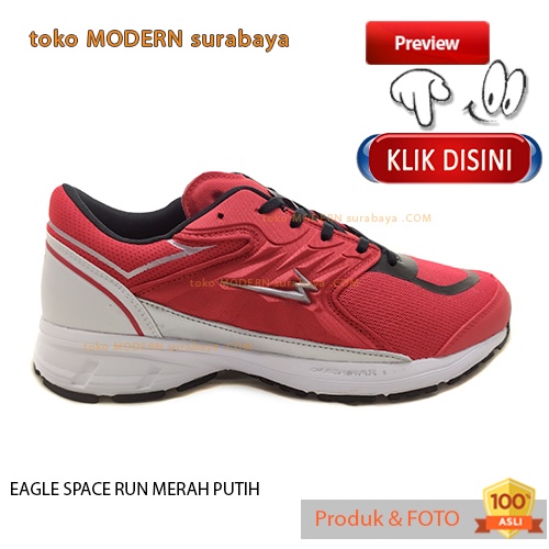 Sepatu pria olahraga running sneakers tali EAGLE SPACE RUN