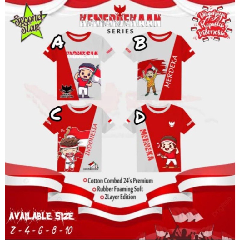 Kaos Kemerdekaan Star Second