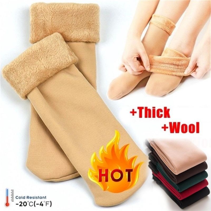 KC - Winter Autumn Velvet Socks Kaos Kaki Bahan Katun Cashmere Tebal Hangat Musim Dingin-3