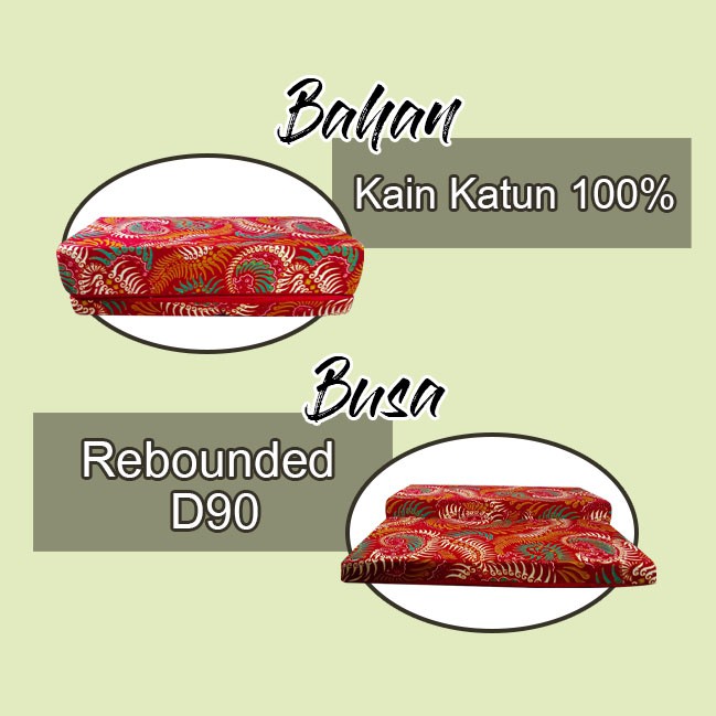 Matras/ Bantal/ Alas meditasi/ Bantal duduk Batik Merah