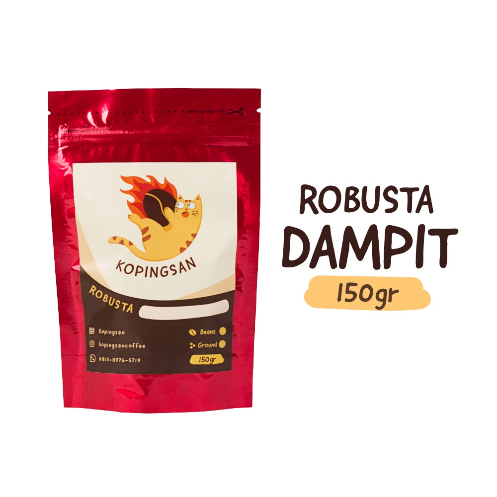 

KOPI ROBUSTA DAMPIT 150g - KOPINGSAN - FRESHLY ROASTED - Biji Kopi