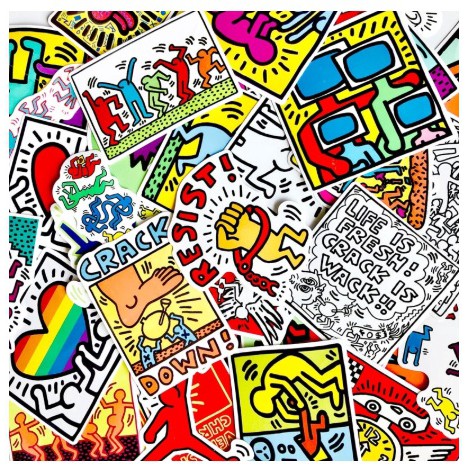 Stiker Bomb lukisan graffiti Keith Haring 50 pcs 034