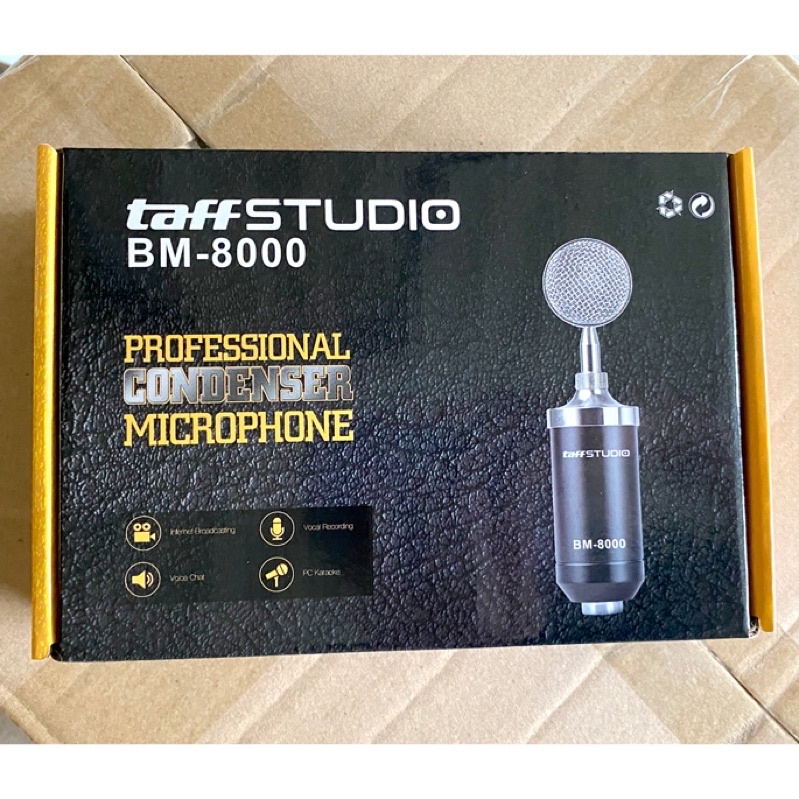 TaffSTUDIO Mikrofon Kondenser dengan Shock Proof Mount - BM-8000 - Black