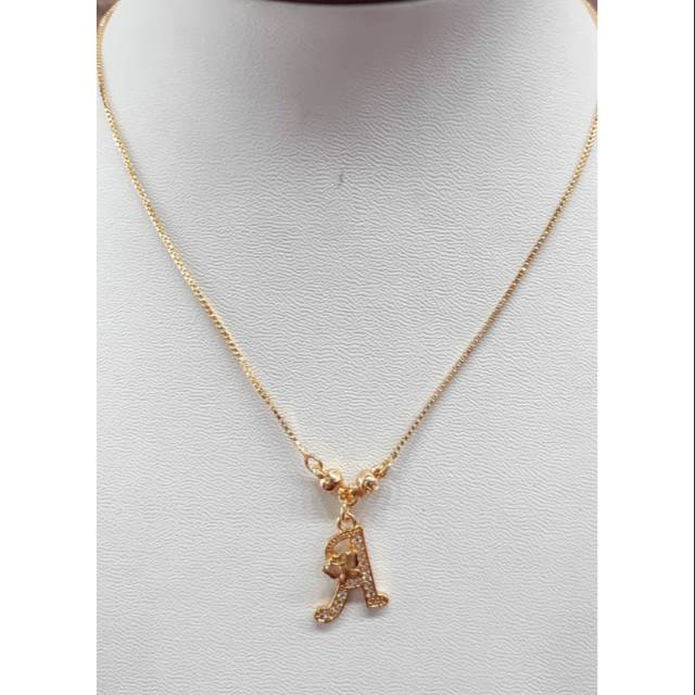 Fourfashion Kalung Rantai SIRKON initial huruf nama Motif Kupu-kupu