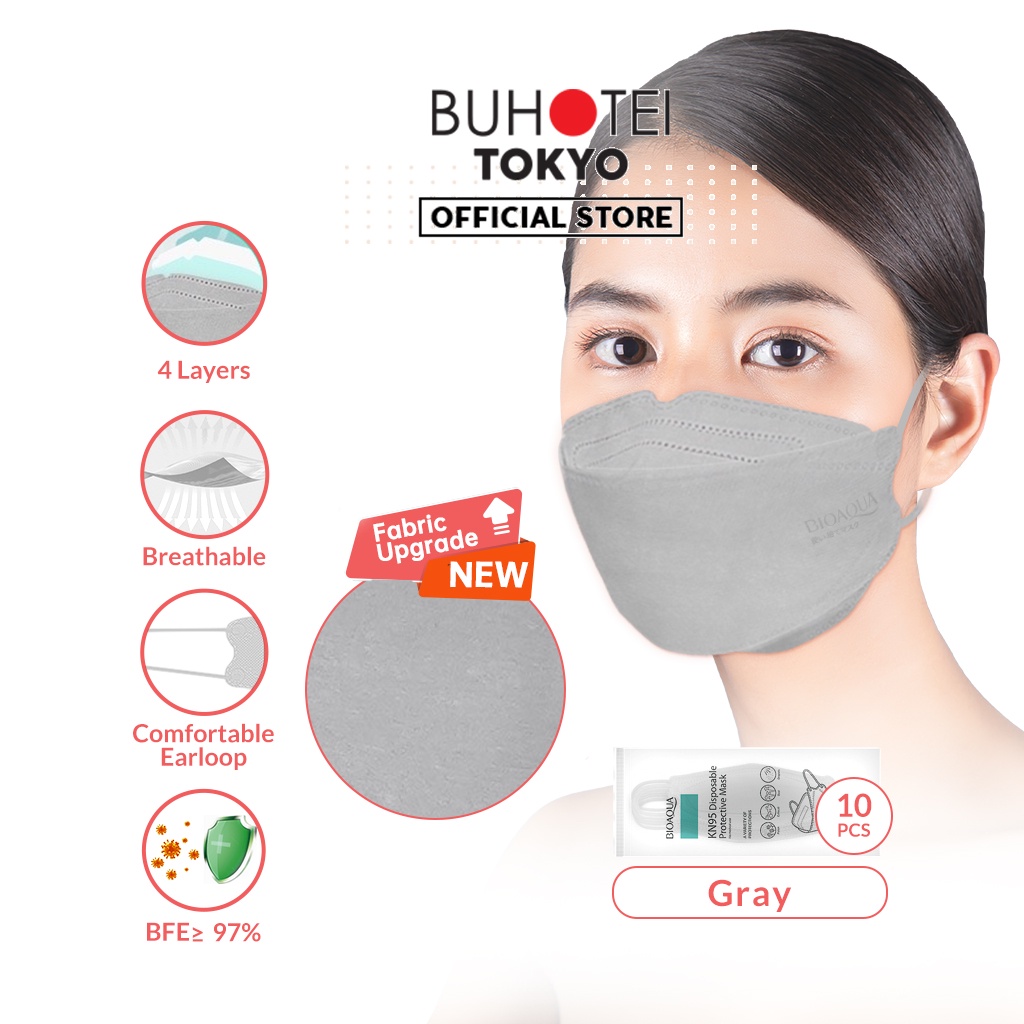 BUHOTEI Disposable Masker wajah EVO Earloop Face Mask Kesehatan masker medis-BA-EVO Gray 10pcs
