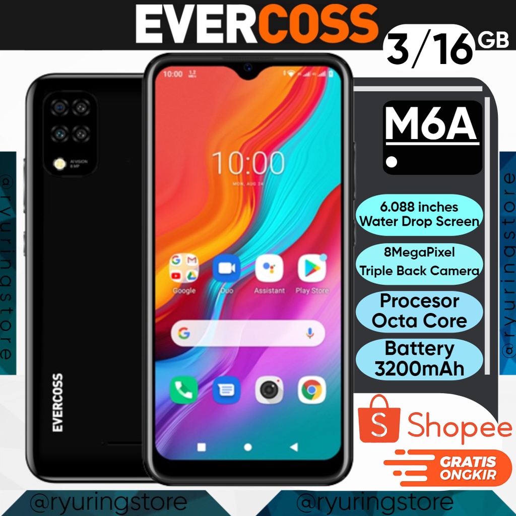 EVERCOSS M6A 3/16GB Garansi RESMI