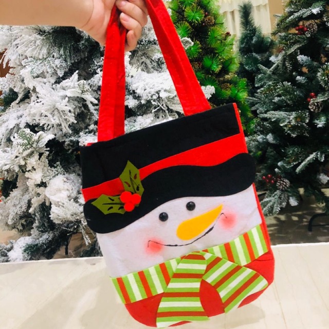 

Tas motif kepala snowman / Santa