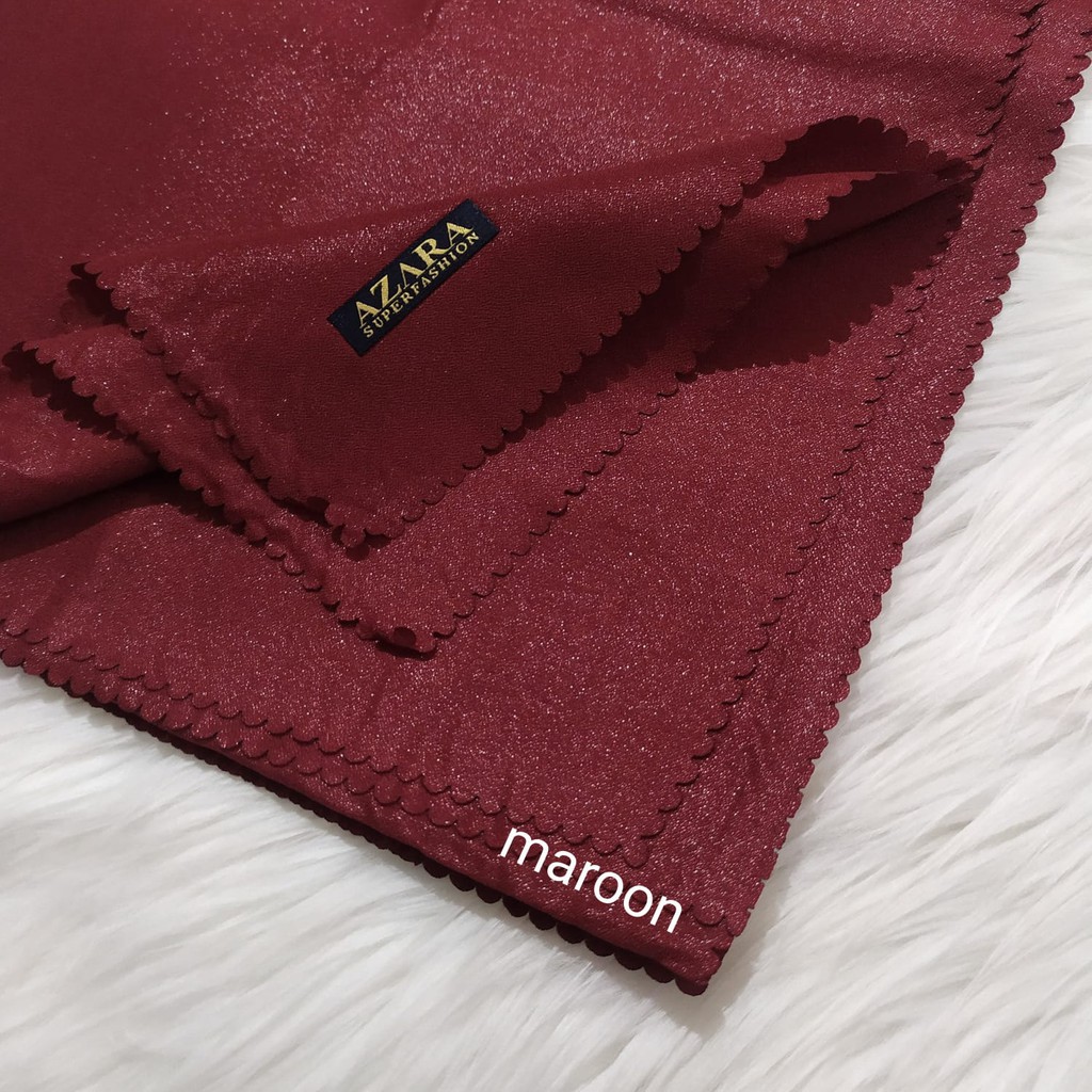 Hijab Segi Empat Azara nur sinar glamour Laser Cut kerudung hijab segiempat glowing 110 x 110-Maroon Sinar