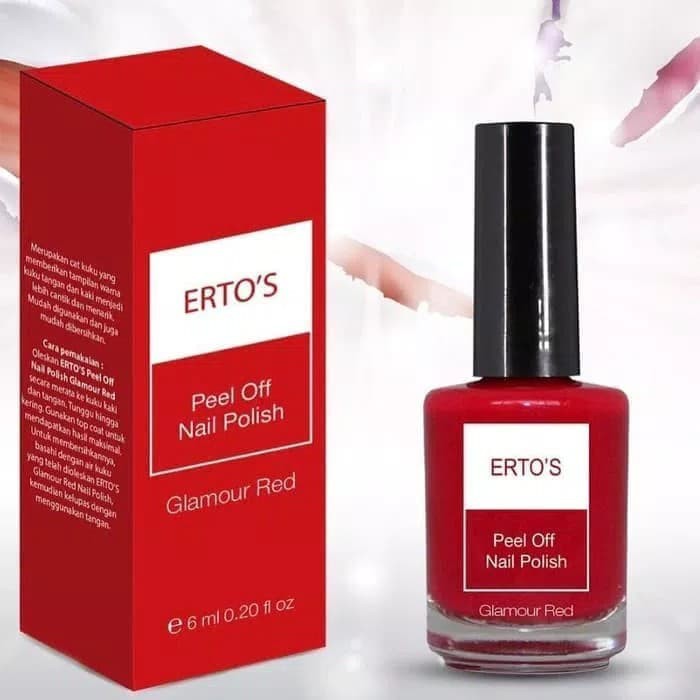 ERTOS Peel  Off  Nail Polish Glamour Red Cat  Kutek Kuku  