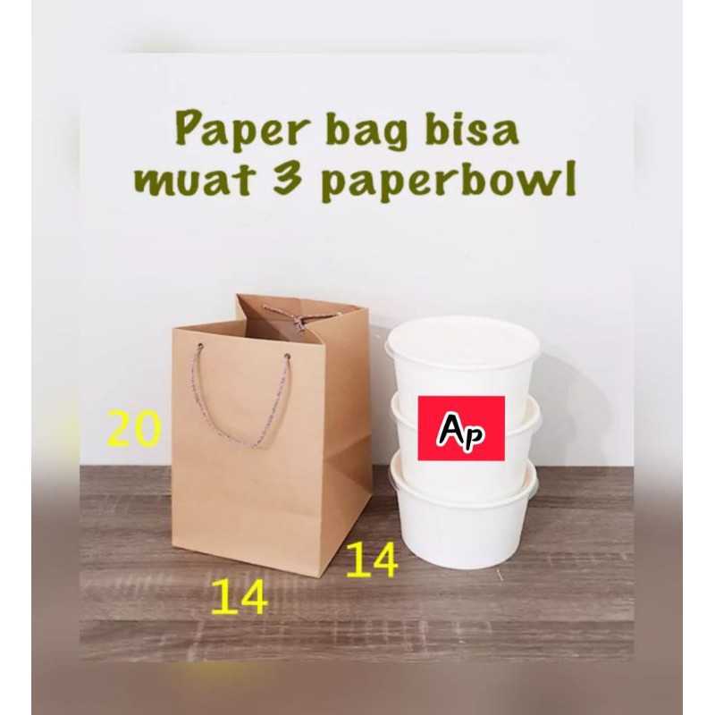 

Paper Bag / Tas Kantong Kertas Kraft Coklat Polos Kotak uk 14 x 14 x 20 cm. [ 150 gsm ]