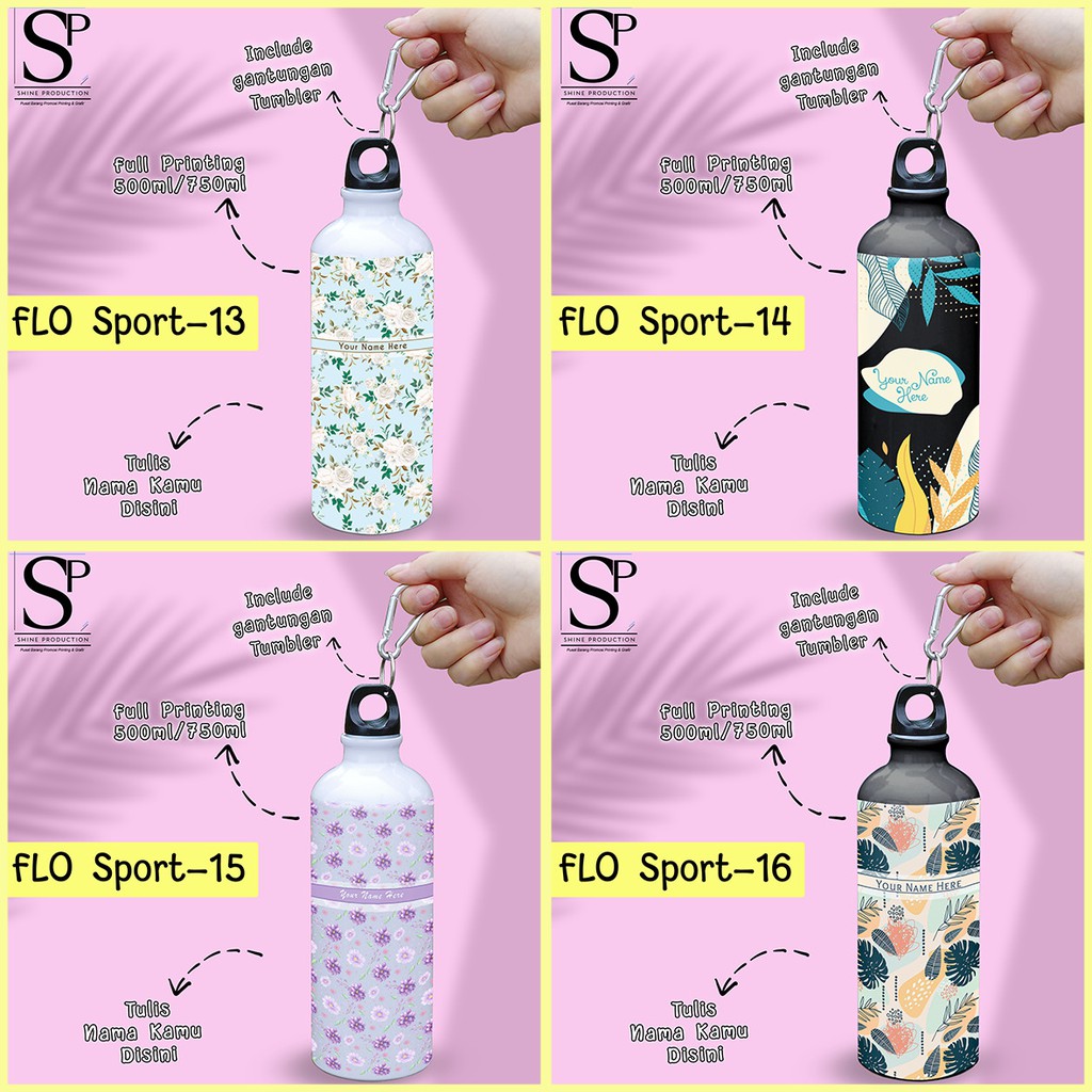 Tumbler Bunga Botol Minum Sport Motif Bunga