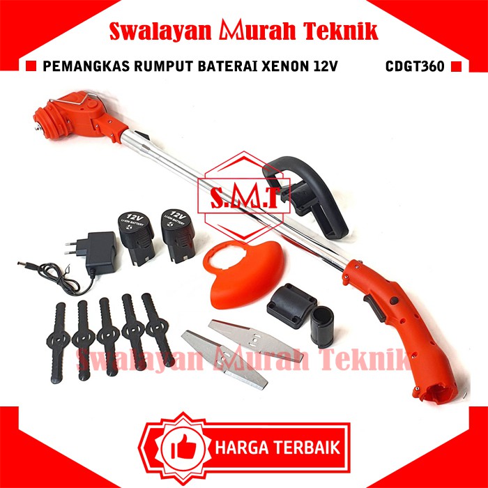 Alat Potong Rumput Cordless Xenon Cdgt360 Baterai 12volt Grass Trimmer 2 Batrey Shopee Indonesia