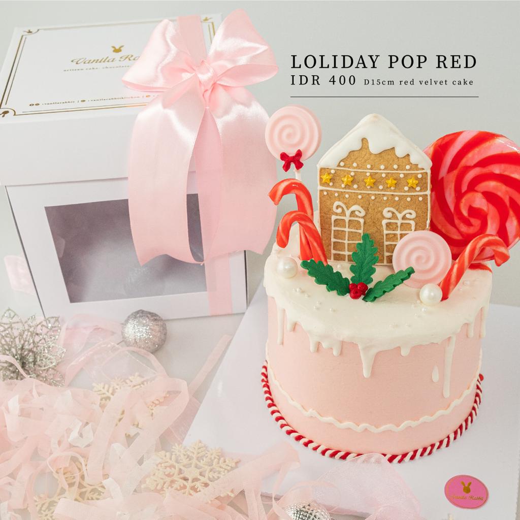 

D15cm cake LOLIDAY POP RED