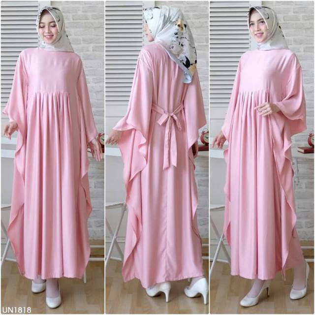 PLEATED KAFTAN DRESS  FIT TO XL DRESSMUSLIM SESUAI GAMBAR REALPICT