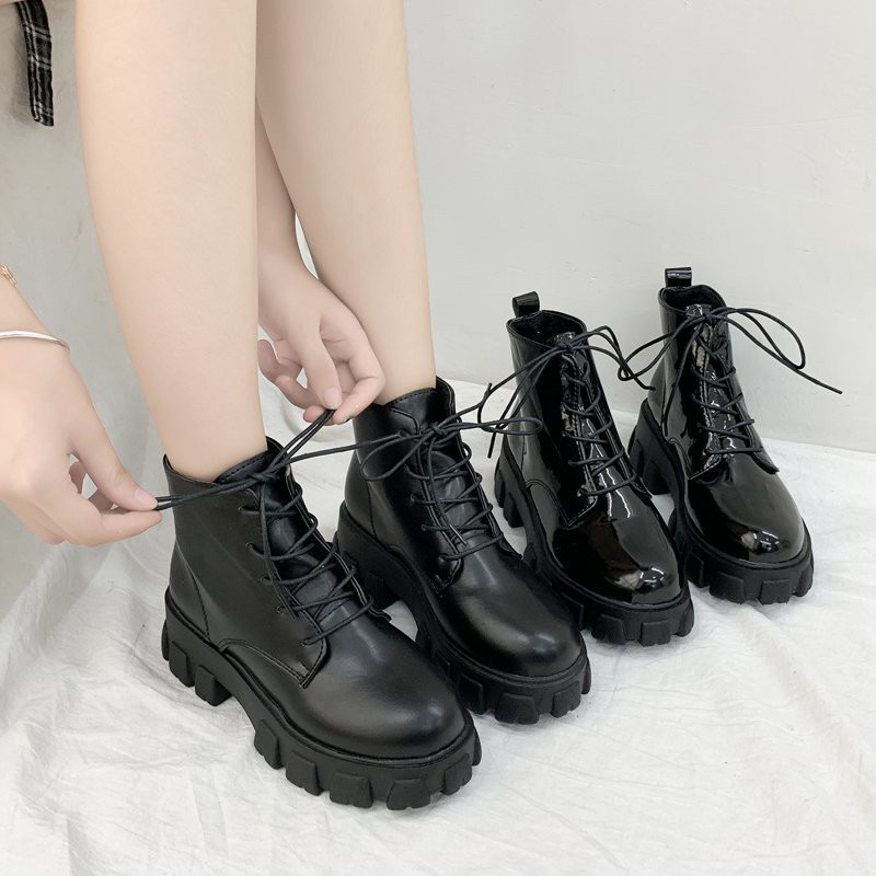 AVANCEID 1827 Sepatu Sneakers Boots Wanita Docmart Hitam Import