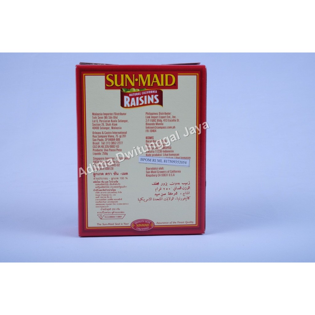 Kismis / Sun maid / Sunmaid Kismis Raisin 250 gr